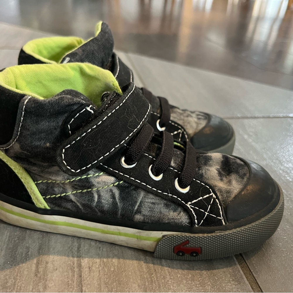 See Kai Run Black and Green Kids Sneakers